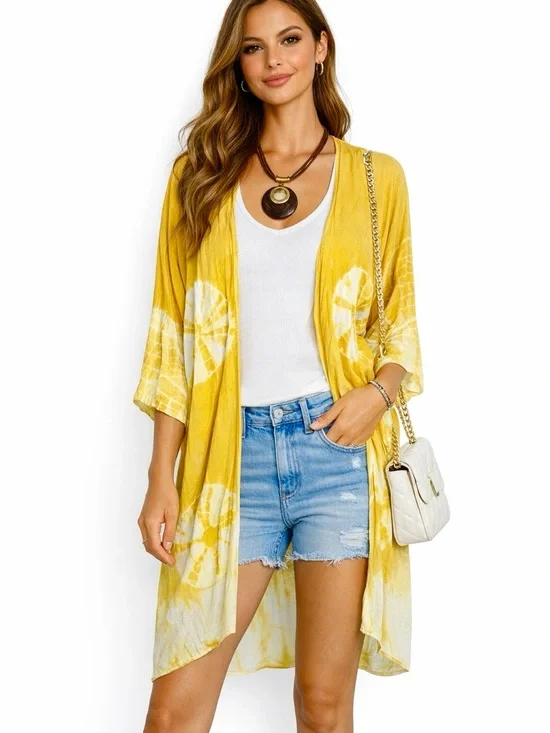 Umgee Tie Dye Kimono Open Front Cardigan XL - Picture 1 of 7